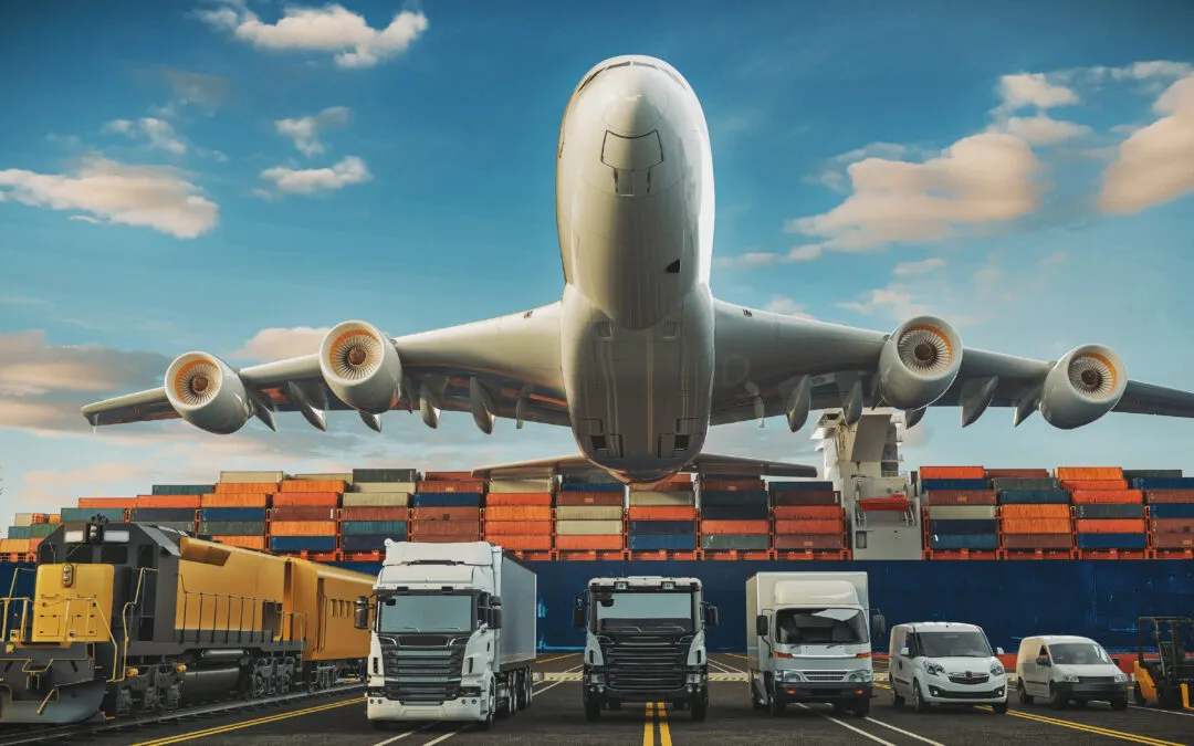 Hemelvaart logistics team working with cargo at airport